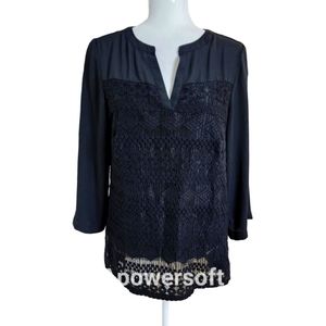 Zac & Rachel Black Lace Front Top